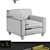 Gavino Contemporary Sofa & Armchair Set 3D model small image 3