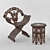 Oriental Charm: Chair & Coffee Table 3D model small image 1