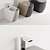 Sleek Smile Collection: Elegant Floor Bidets & Toilets 3D model small image 2