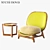Contemporary Outdoor Yellow Armchair 3D model small image 1