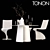Tonon Twist Chair and Table Set 3D model small image 1