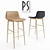 Elegant Lapi Barstool: Height 101cm, Width 50cm, Depth 48cm 3D model small image 1