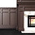 Elegant Marble Fireplace with Brown Wall Panels 3D model small image 2