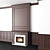 Elegant Marble Fireplace with Brown Wall Panels 3D model small image 3