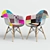 Patchwork Style Chair: Eames DAW 3D model small image 2