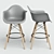 Modern Eames-Style DAW Bar Chair 3D model small image 1