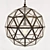 Elegant Aged Iron Pendant Light 3D model small image 1