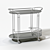 Sleek Stainless Steel Bar Cart 3D model small image 1