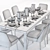 Glamorous Gernoble & Torino Table Set 3D model small image 3