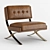 Modern Metal Frame Leather Club Chair 3D model small image 1