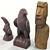 Wooden Statuette Collection: Moai, Eagle, Tucan 3D model small image 1