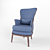 French High Back Armchair: Classic Elegance for Your Home 3D model small image 1