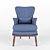 French High Back Armchair: Classic Elegance for Your Home 3D model small image 3