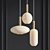 Ferm Living Brass Pendant Trio 3D model small image 1