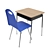 Modern Study Desk & Chair Set 3D model small image 2