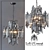 Black Crystal Pendant Light 3D model small image 1