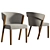 Blanca Linen Dining Chair - Comerford Collection 3D model small image 1