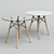 Elegant Eames DSW Tables 3D model small image 1