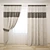 Trendy Shadow Drapes with Tieback 3D model small image 1