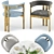 Elegant Elliott Dining Set: Iris Table + Chairs 3D model small image 2