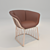 Rose Gold Lounge Chair: Modern Elegance 3D model small image 1
