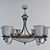 Amber Carved Glass Chandelier 3D model small image 3