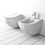 Cielo Fluid Ceramic Bidet 3D model small image 2