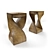 Twisted Wood End: Uniquely Crafted Side Table 3D model small image 1