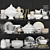 Elegant Gold Glass Dinnerware Set 3D model small image 1