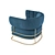 Madison Studio Armchair: Stylish, Compact, Comfortable 3D model small image 3