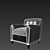 Title: Sleek Hyde Leather Club Chair 3D model small image 3