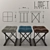 Modern Loft Style Fabric, Wood, and Metal Stool 3D model small image 2