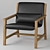 Modern Black Leather Chair 3D model small image 1