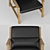 Modern Black Leather Chair 3D model small image 2