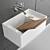 Elegant Utility: Meg11 Ceramic Washbasin 3D model small image 1