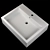 Elegant White Ceramic Wash Basin 3D model small image 1