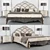 Elegant Carved Bed Set 3D model small image 1