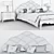 Elegant Carved Bed Set 3D model small image 2