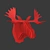 Stylish Fred Cardboard Moose Head 3D model small image 1