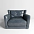 Luxury Bergere Lounge Chair 3D model small image 2