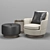 Modern High Armchair: Minotti Jacques 3D model small image 1