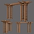 Elegant Wood Stargaze Pergola 3D model small image 1