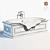 Petra Black & White Luxury Bathtub 3D model small image 3