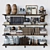 Industrial Loft Decor Set - Rustic Steel Shelves 3D model small image 1