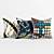 Stylish Pillow Set: Crewel Blocks, Chicken Fish, Bias Stripe 3D model small image 1