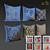 Decorative Pillow Set: Indigo Ikat, French Country, Distressed Geometric 3D model small image 2