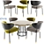 Sleek Low Chair & Round Table Set 3D model small image 1