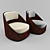 Elegant Wood Sofa Set 3D model small image 2