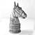 Modern Horse Bookend Sculpture 3D model small image 2