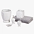 Faux Marble Bath Set: Elegant Accessories 3D model small image 1